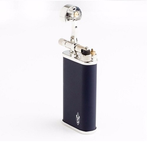 Briquet S.T. Dupont Minijet Bleu Marine – Jet Flame – Compact – Fabriqué En France – Allumage Piézo
