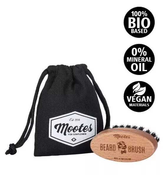 Mootes Spazzola da barba - vegana con setole morbide - immagine 2