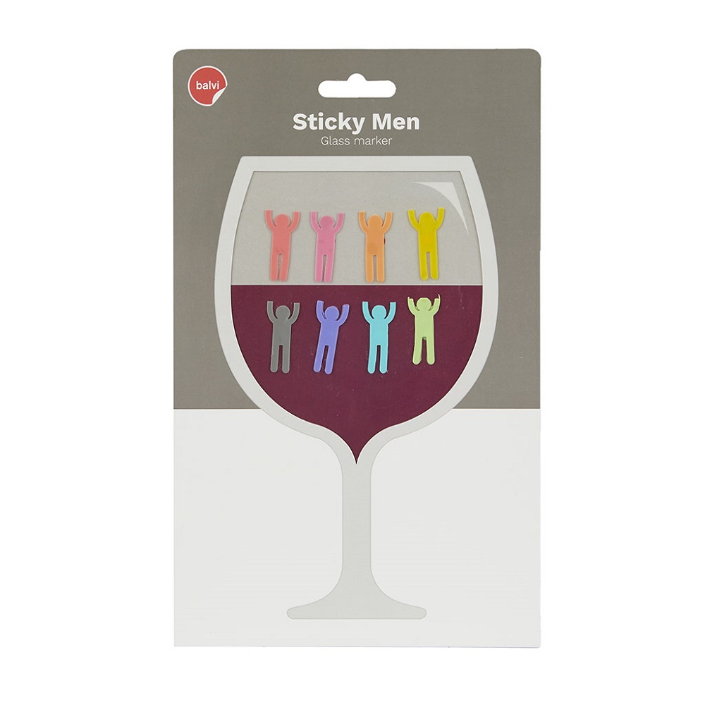 Segna bicchieri Sticky Men x8 colori - immagine 2