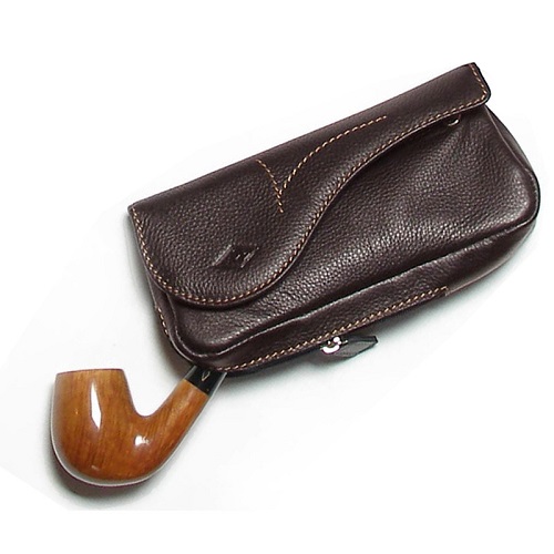 BORSA PORTAPIPA IN PELLE MARRONE