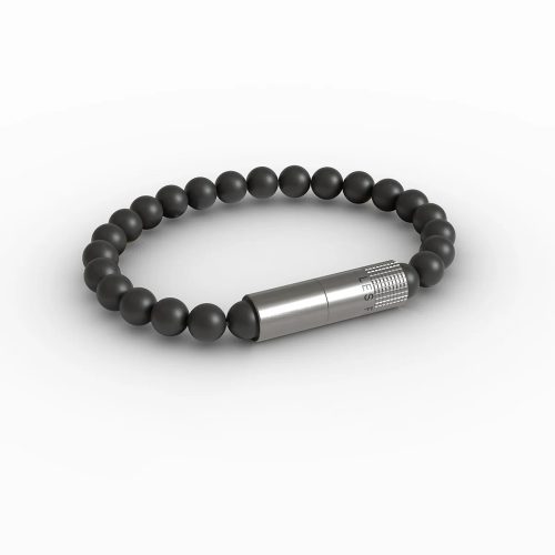 punch bracelet - onyx mat regolabile