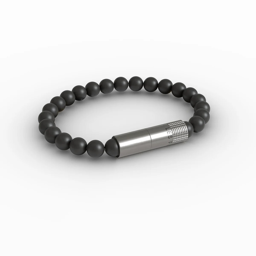 punch bracelet - onyx mat regolabile