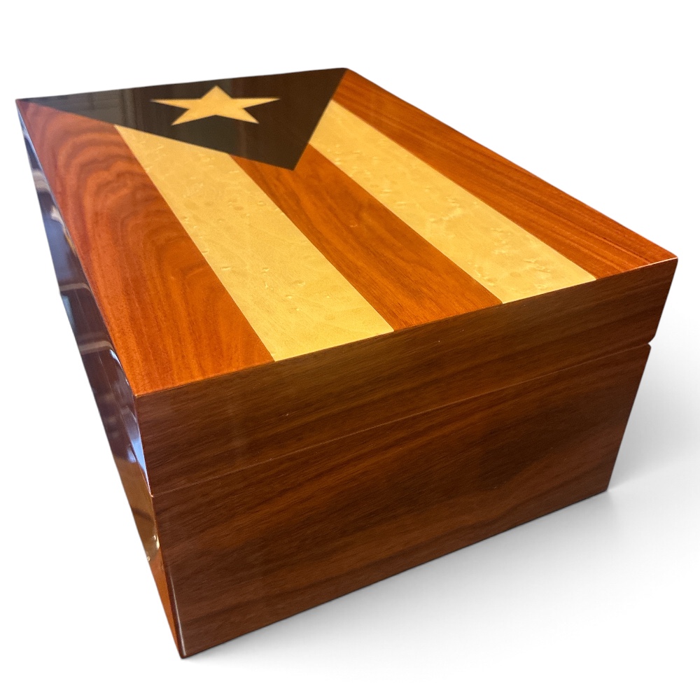 Humidor intarsio bandiera cubana - immagine 2