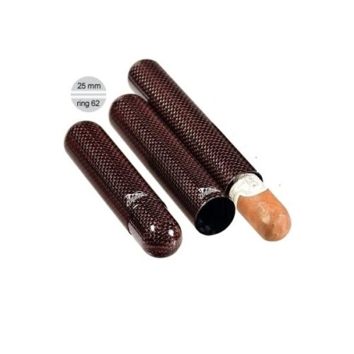 Portasigari 1 fibra titanio argento rosso